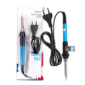 Ferro de Solda Elétrico 127V | Potência Ajustável 15-60W | 200°C a 450°C | 5 Ponteiras + Suporte + Esponja | Ideal para Reparos e Projetos