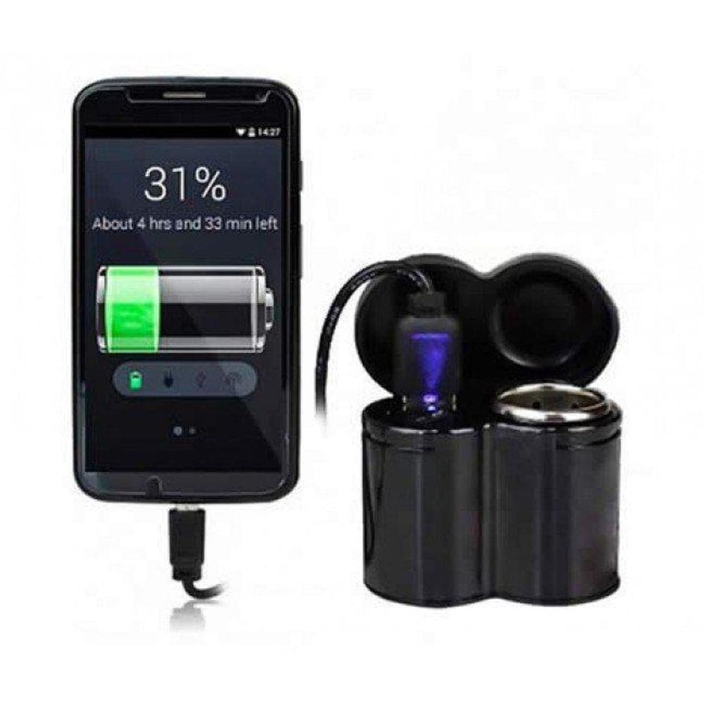 Adaptador Veicular E Tomada Usb Para Motos