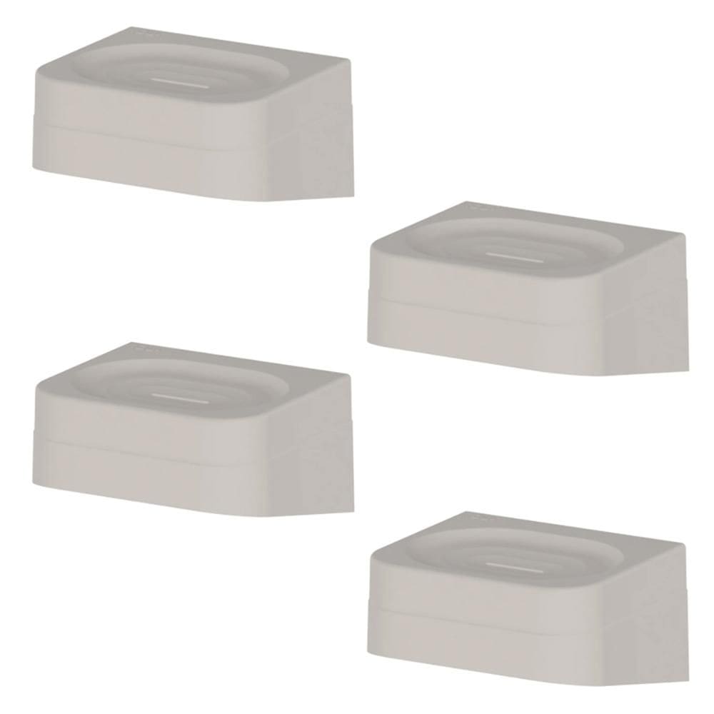 4x Saboneteira de Parede Banheiro Porta Sabonete OU Bege
