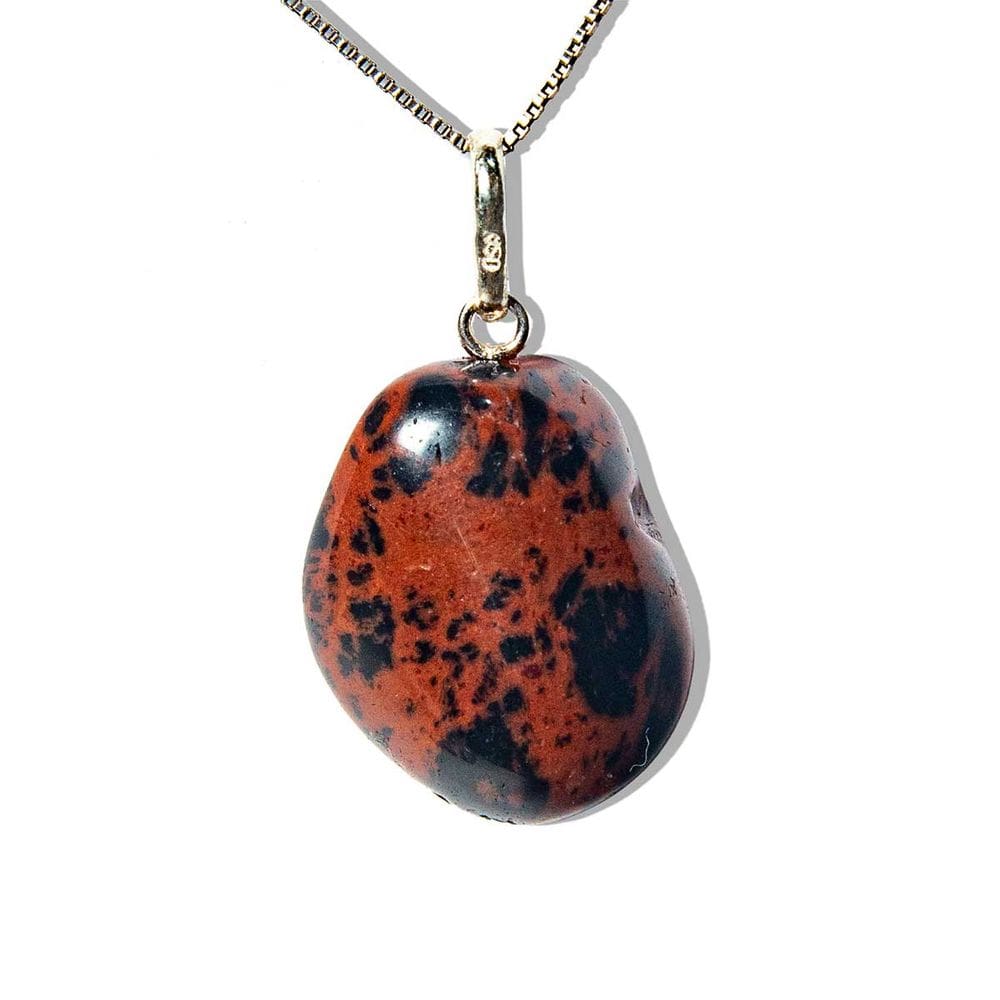 Colar Pedrinha Obsidiana Mahogany Rolado Montagem Prata950