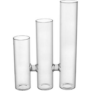 VASO DECORATIVO TUBOS HOME&CO BOROSSILICATO 18x25x5cm TRANSPARENTE