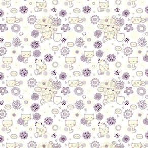 Papel De Parede Gatinha E Flores Amarela Decorativo Adesivo