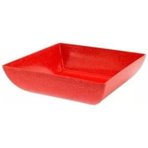 Travessa Saladeira Fruteira Quadrada Vermelha Plástico