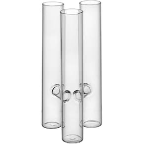VASO DECORATIVO TUBOS HOME&CO BOROSSILICATO 18x9x9cm TRANSPARENTE