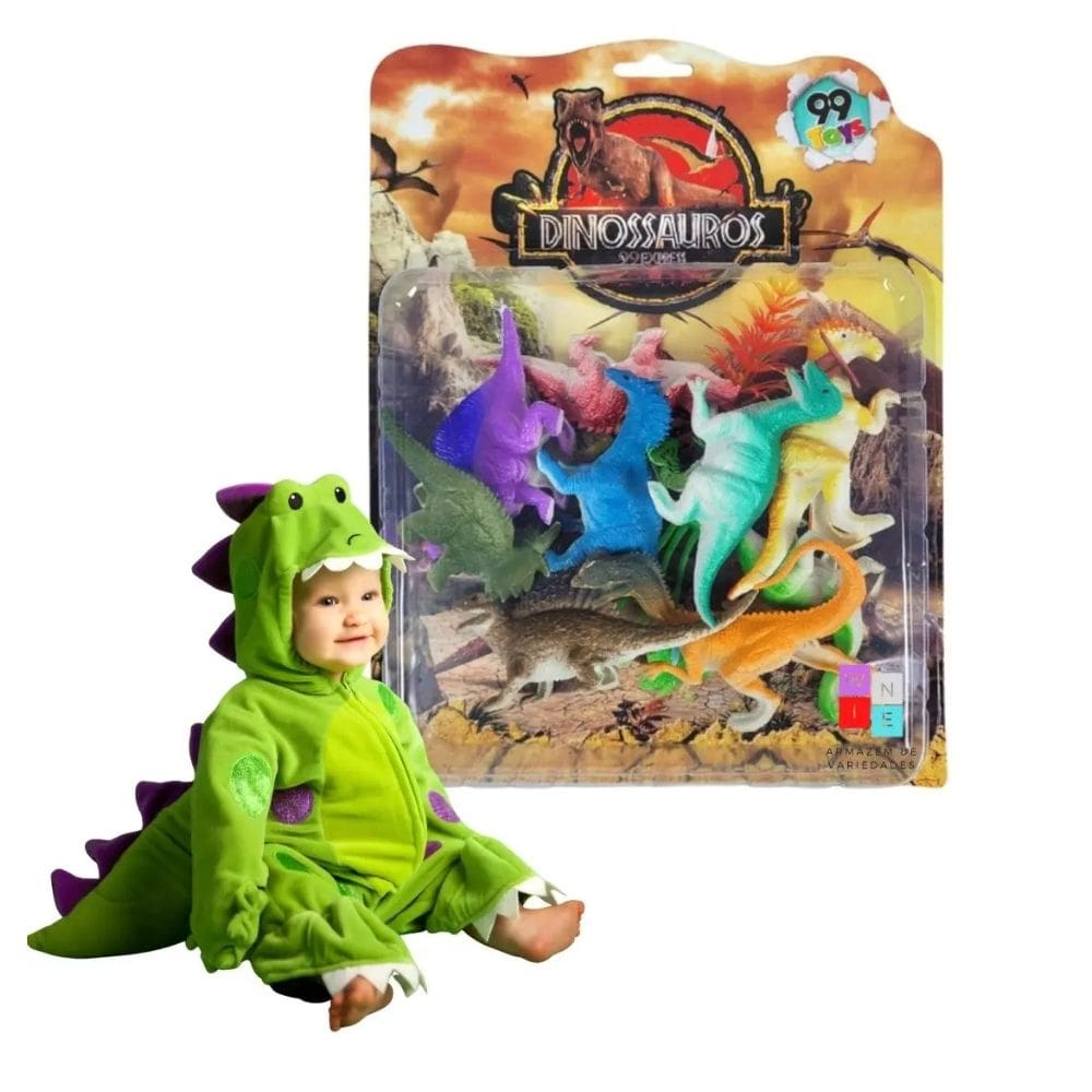 Dinossauro Brinquedo Plástico Criança Jurassic Kit 10 Peças - 99 Toys - PANAMI
