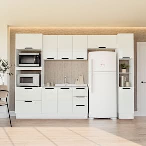 Cozinha 5 Peças Balcão sem Tampo Meena Branco