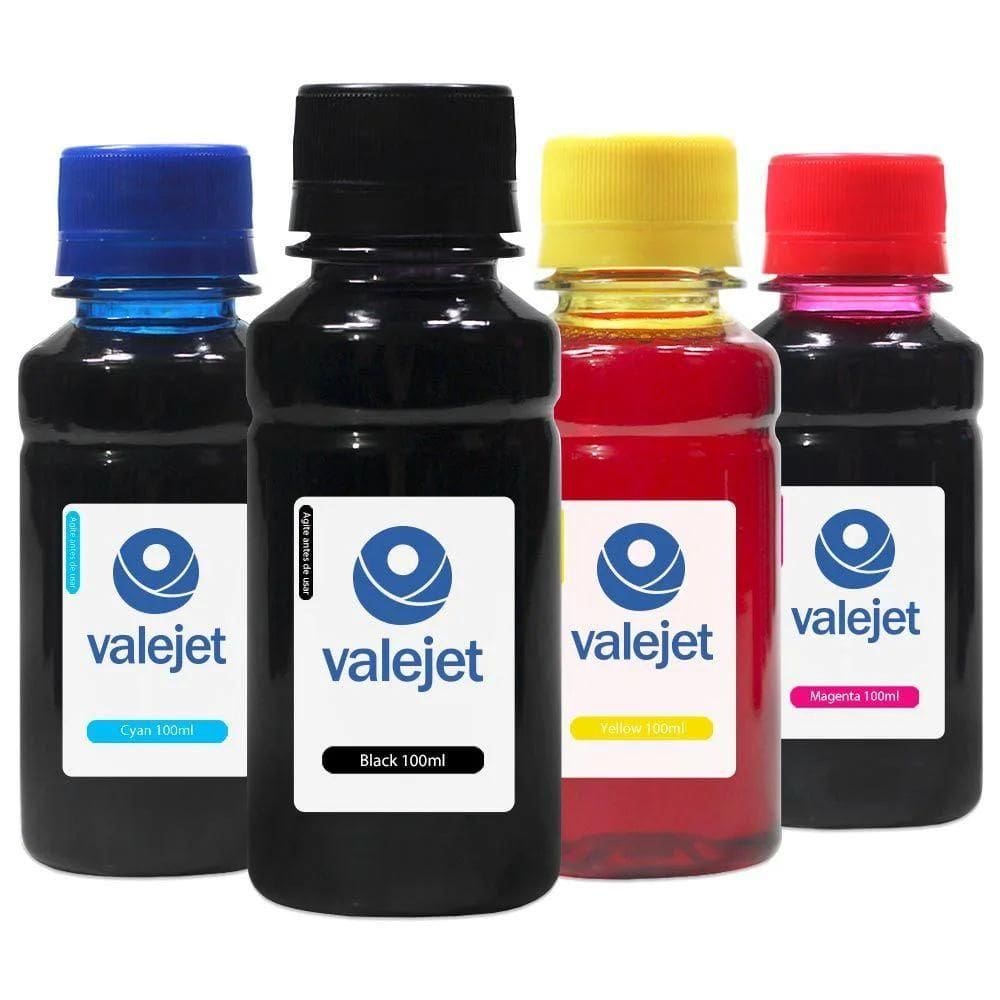 Kit 4 Tintas Epson T544 Ecotank Cmyk 100ml Valejet