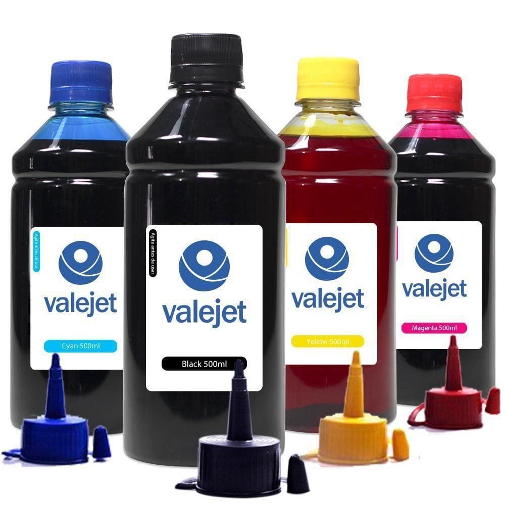 Kit 4 Tintas Para Epson Universal Cmyk 500ml Valejet