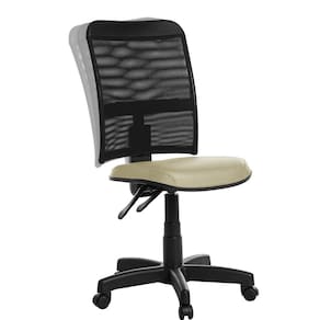 Cadeira Escritório Ergonômica Em Tela Rce Bege