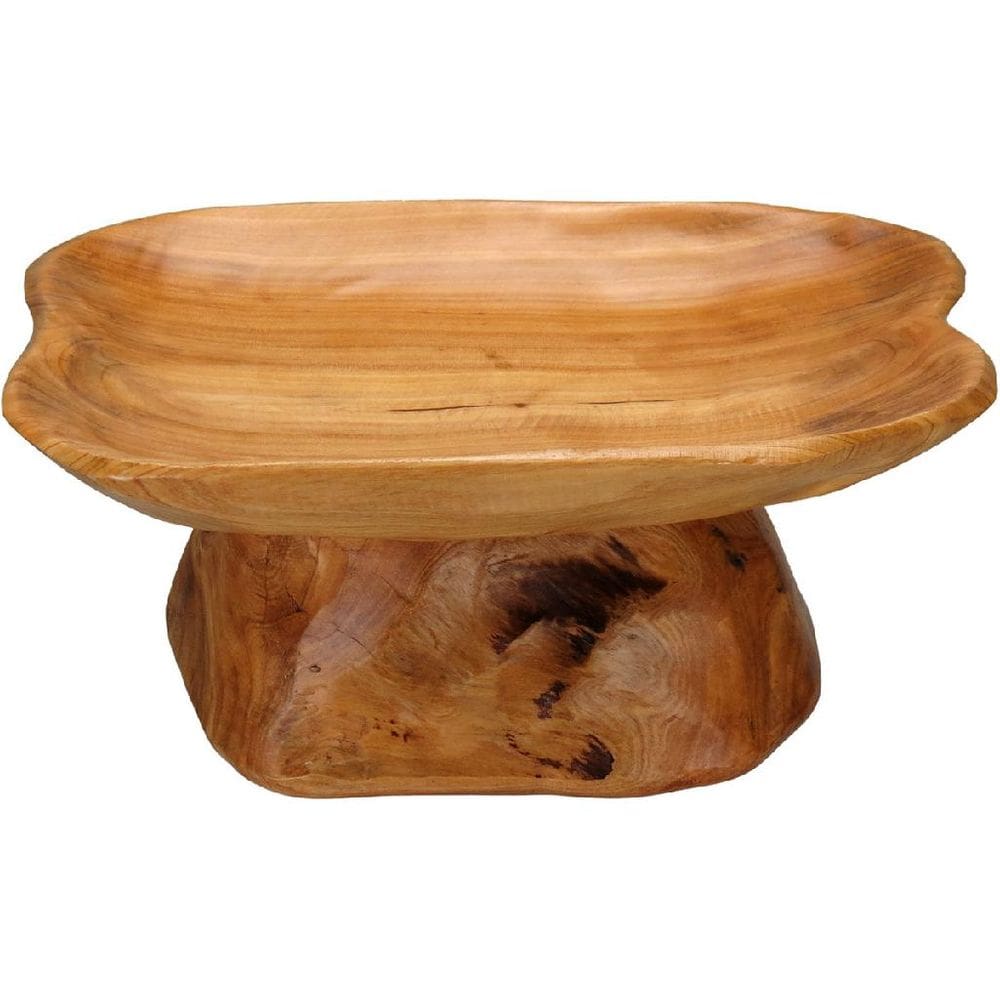 Prato Para Doces Madeira Natural Com Pé