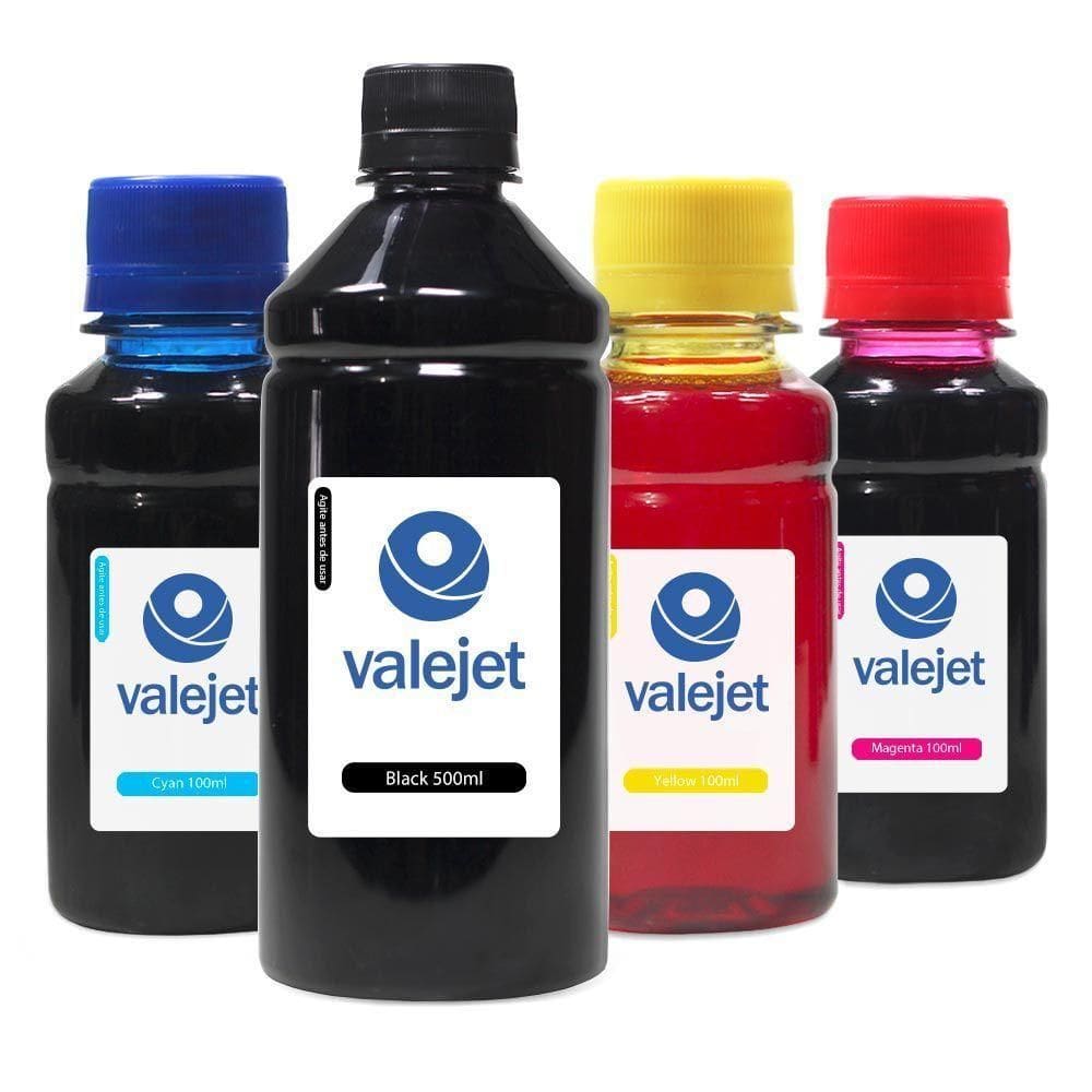 Kit 4 Tintas Epson Bulk Ink L300 Black 500ml Coloridas 100ml Valejet