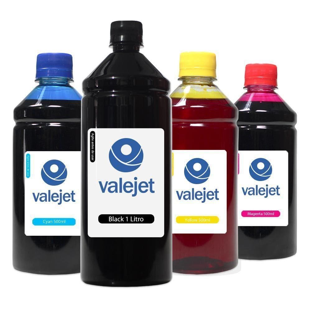 Compatível Kit 4 Tintas Epson Bulk Ink L4160 Black 1 Litro E Coloridas 500ml Valejet