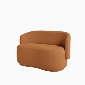 Namoradeira Beatriz Orgânica Veludo Lisa - 7 Decor Terracota