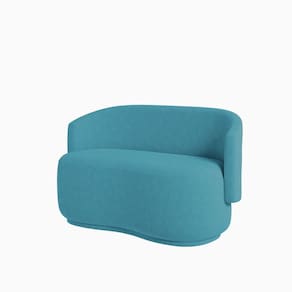 Namoradeira Beatriz Orgânica Veludo Lisa - 7 Decor Azul Turquesa