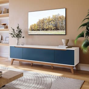 Rack Kappesberg 3 Portas Branco-azul Profundo 180cm