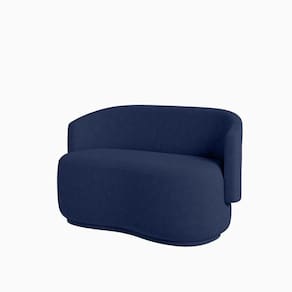 Namoradeira Beatriz Orgânica Veludo Lisa - 7 Decor Azul Marinho