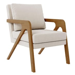 Poltrona Decorativa Sala De Estar Escritório Recepção Yumi bouclé Bege
