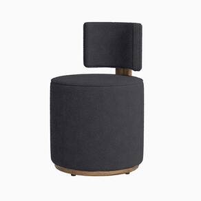 Puff Margo Decorativo Orgânico Veludo - 7 Decor Cinza Escuro