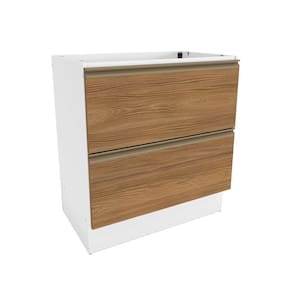 Balcão 2 Gavetas Kappesberg Celeste 100% Mdf Branco-nogueira 80cm