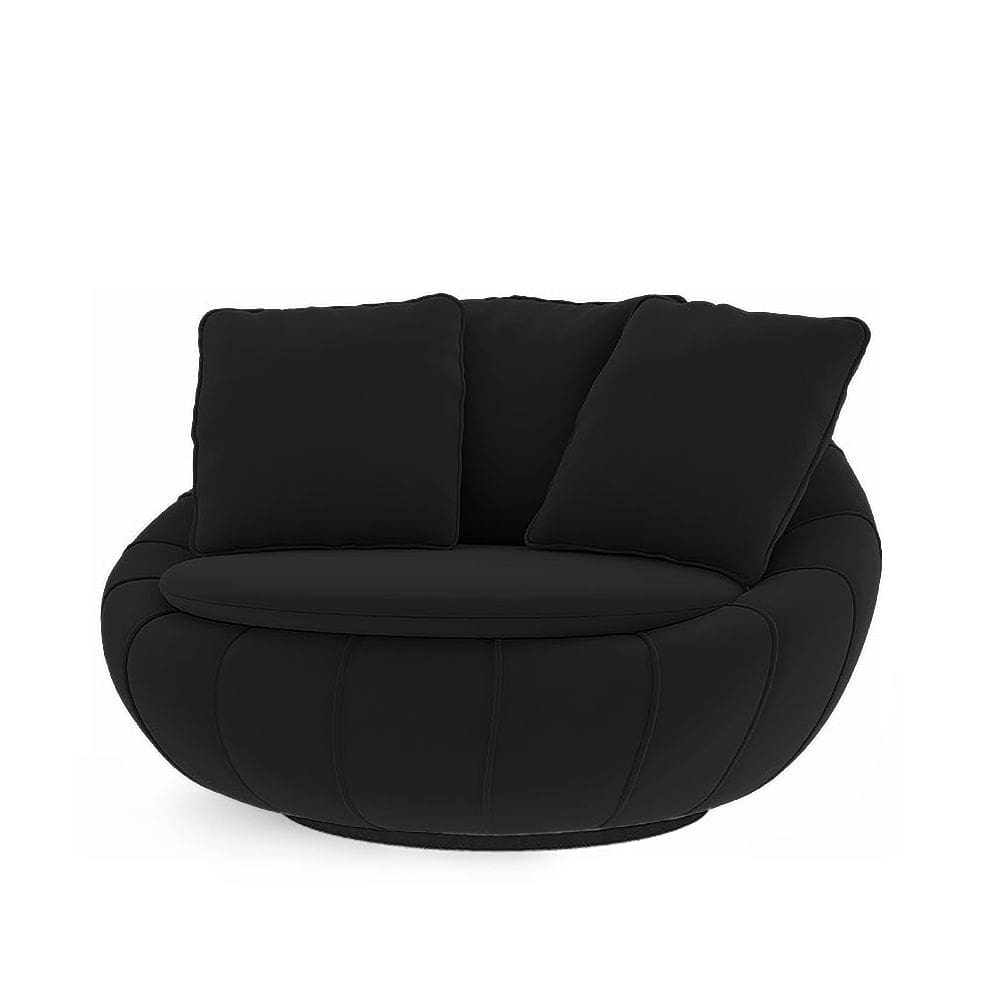 Poltrona Decorativa Orgânica Giratória Glória Veludo Preto - Loja Sheep