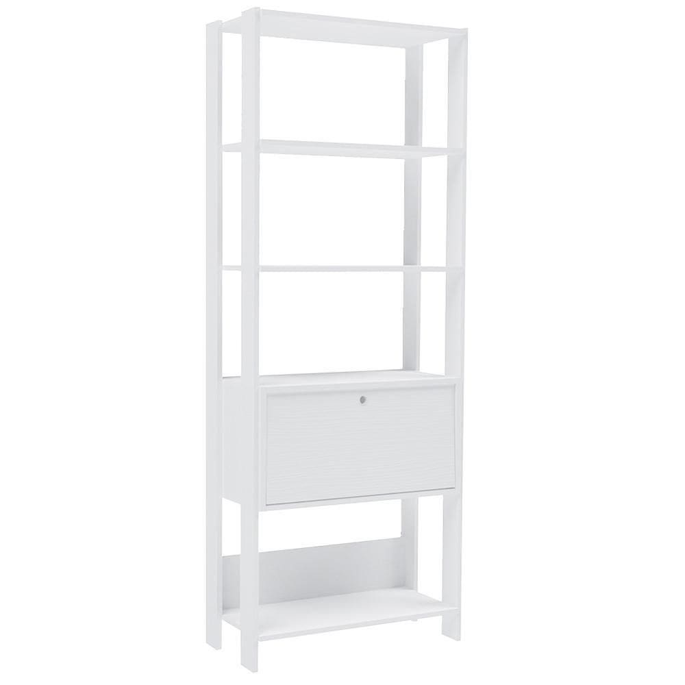 Estante Livreiro 1 Porta 166x63 Cm Branco Arly