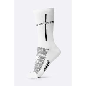 Meia HUPI Jesus Cristo Branco/Preto - LT para pés menores 34-38