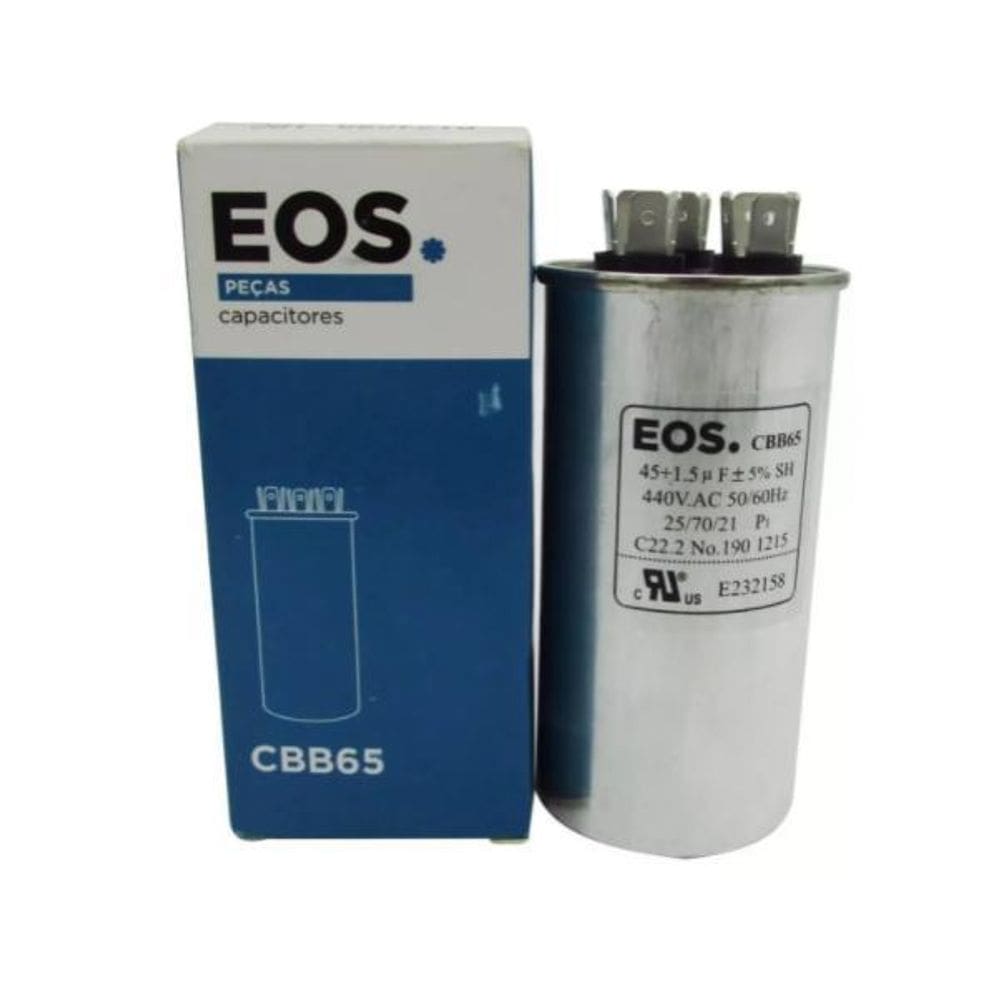 Capacitor Duplo 40+5 MFD 380vac - Armazena Cargas Elétricas