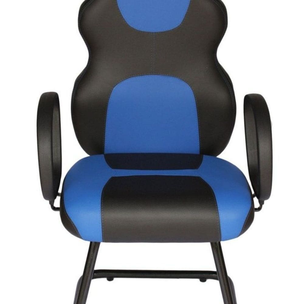 Cadeira Gamer Base com Braço Linha Racing Azul/Preto