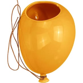 VASO DE PAREDE BALÃO DECORATIVO CACHEPO HOME&CO CERÂMICA 11x15x20cm AMARELO