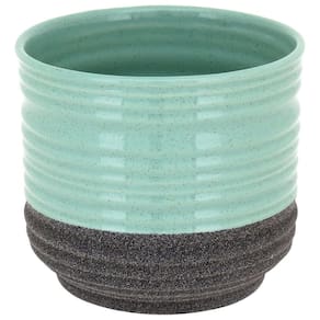 Macao Vaso Cachepô 13x15x15cm Cerâmica Azul