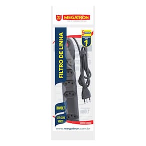 Filtro De Linha 5 Tomadas Bivolt Preto 31 Megatron