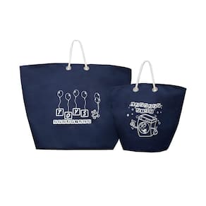 Cesto de Brinquedos e Saco Lavanderia Infantil Azul Kids