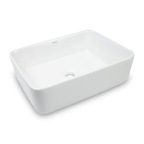 Cuba de Apoio para Banheiro/lavabo Cerâmica Quadrada 48 Cm Branco Brilho