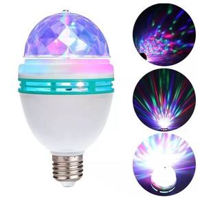 Lâmpada Led Giratoria Luzes Coloridas Rgb Festa + Adaptador