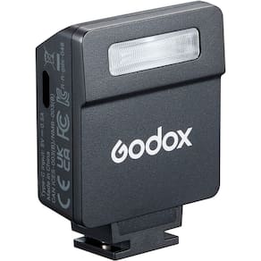 Flash retrô compacto Godox iM22 para câmeras fotográficas