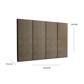 Painel Cama Box Fantasy 0,90 Tecido Suede Cor Marrom Claro
