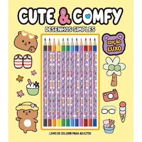 Cute & Comfy Desenhos Simples - Edicao de Luxo - 12 Lapis de cor