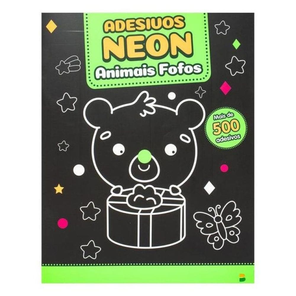 Meus 500 Adesivos Neon: Animais Fofos
