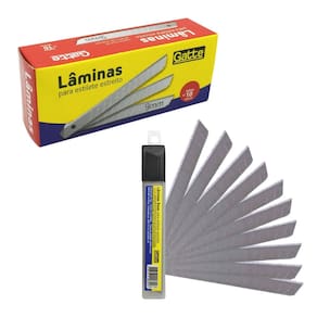 Refil de Estilete Estreito Lâmina 9mm Blister c/ 10 Unidades - Gatte | Escolar | Escritório | Papelaria | Artesanato