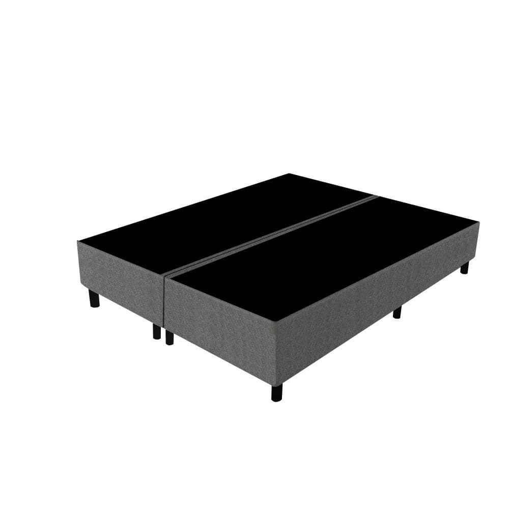 Base Cama Box Queen Gazin 158x198x39cm Poliester Bordado Cinza