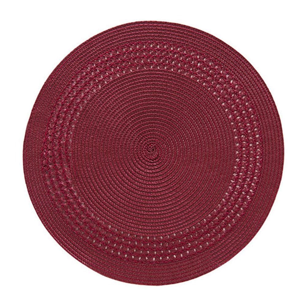 Jogo Americano Redondo Entrelacado Merlot - 1 Unidade