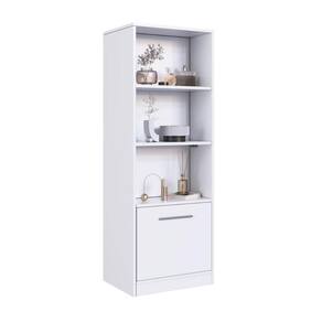 Estante com Compartimento Oculto Branco MDP 3 Prateleiras e 1 Porta Lock Art In Móveis