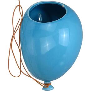 VASO DE PAREDE DECORATIVO CACHEPÔ BALÃO HOME&CO CERÂMICA 11x15x20cm AZUL