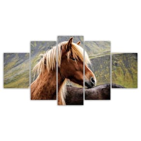 Quadros Decorativos Mosaico Mdf Cavalo Marrom 115X60Cm