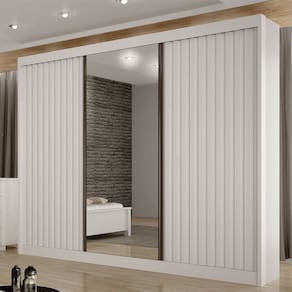Guarda-roupa para Casal com Espelho San Marino Branco