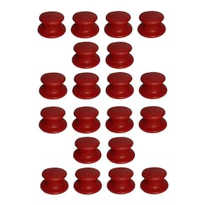 Kit 20 Pegador Puxador Tampa Vidro e Ferro Panela Vermelho