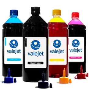 Kit 4 Tintas L575 Para Epson Bulk Ink Cmyk 1 Litro Corante Valejet