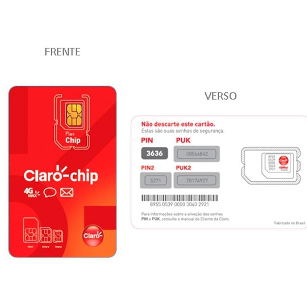 Chip Triplo Claro 4G MG - CHIPTRIPL4MG