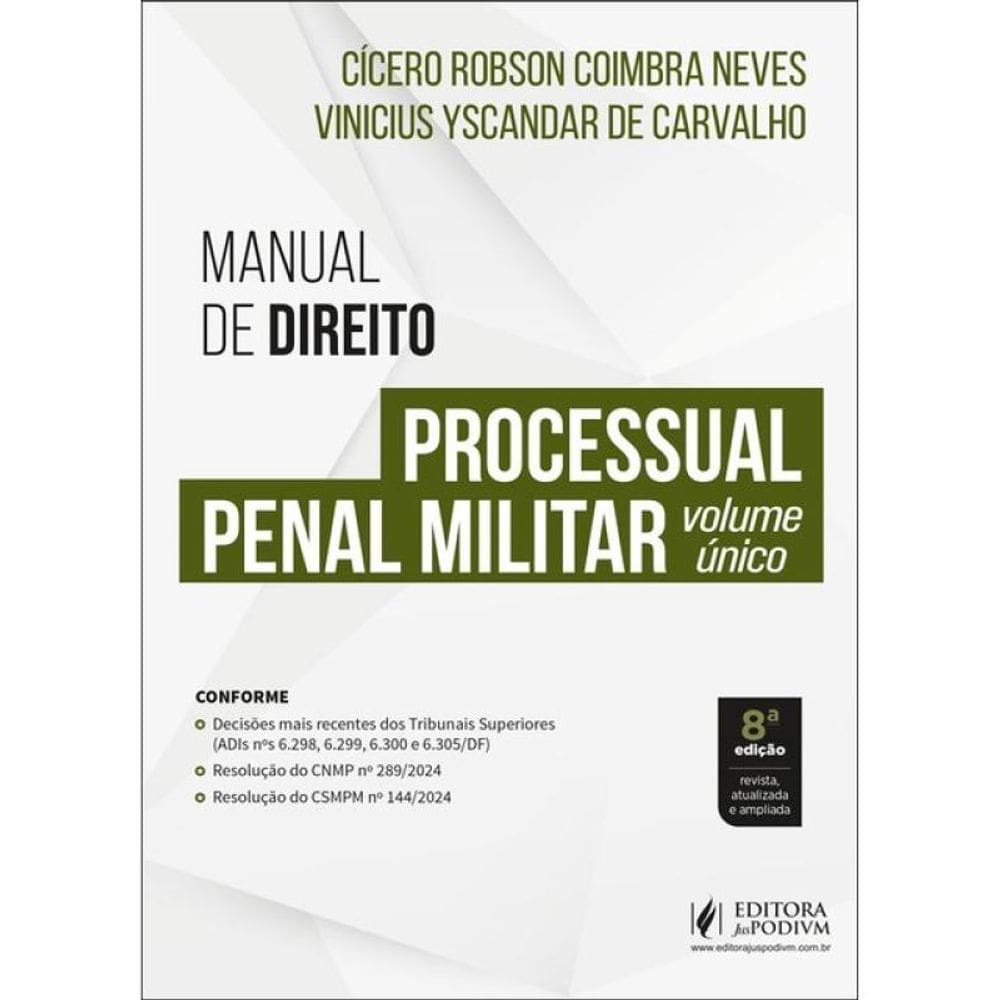 Manual De Direito Processual Penal Militar - Volume Único - 2025