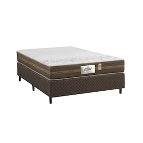 Cama Box Casal Molas Ensacadas Espuma D20 Gazin Flora 138x188x49cm Poliester Bordado Marrom/Branco